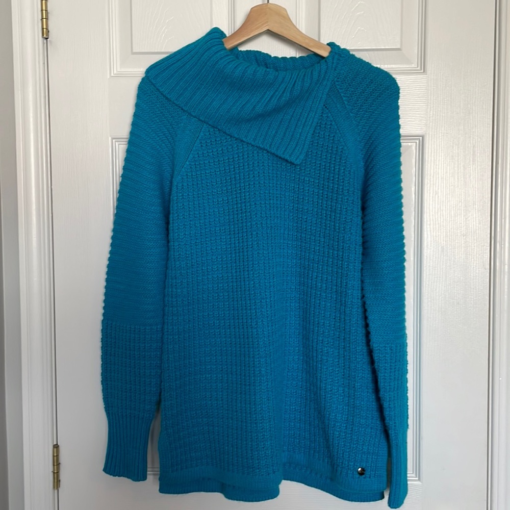 Northern Reflections split cowl neck chunky knit sweater